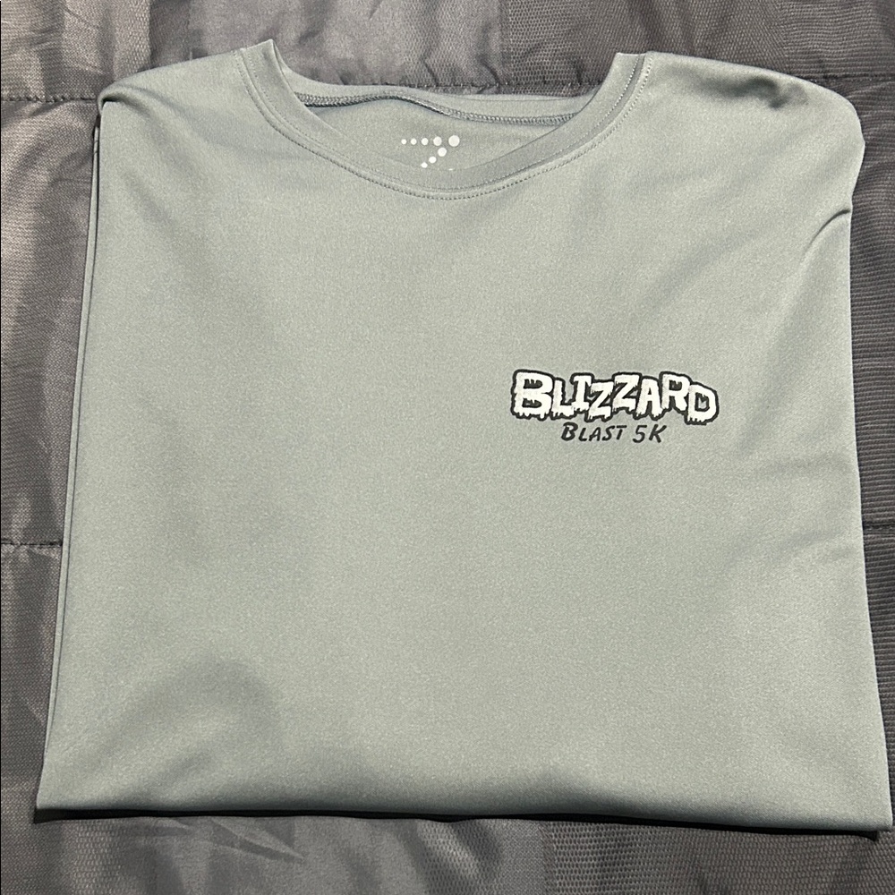 Men’s Long Sleeve Blizzard Blast 5K Gray dry fit shirt